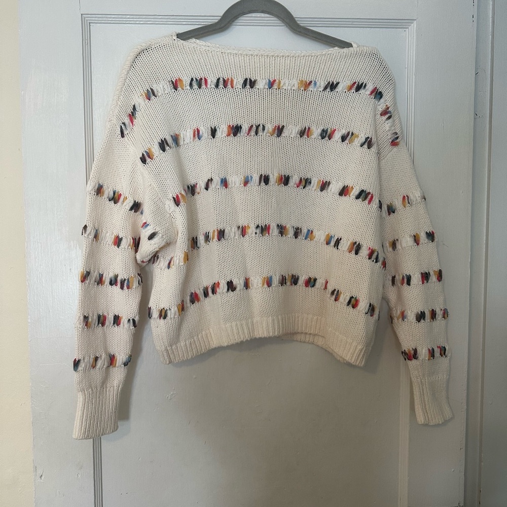 Loft, Lou and grey rainbow stitched sweater, size small, perfect condition.